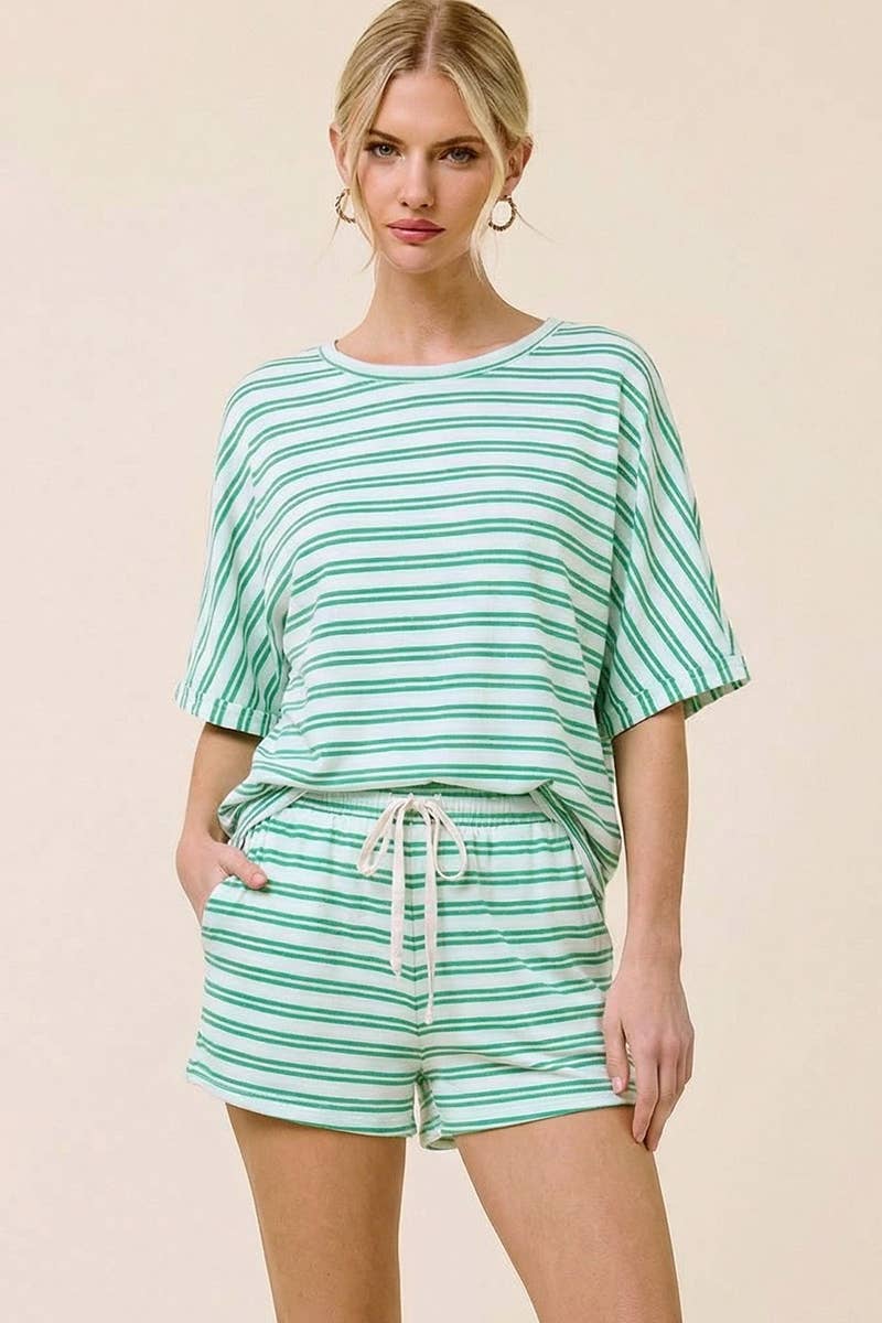 Striped Terry Cloth Shorts