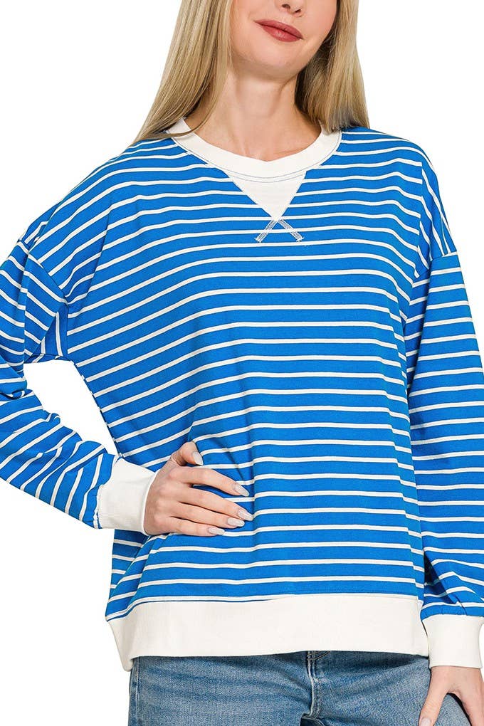 Striped Pullover: CANDY PINK / 2-2-2(S-M-L)