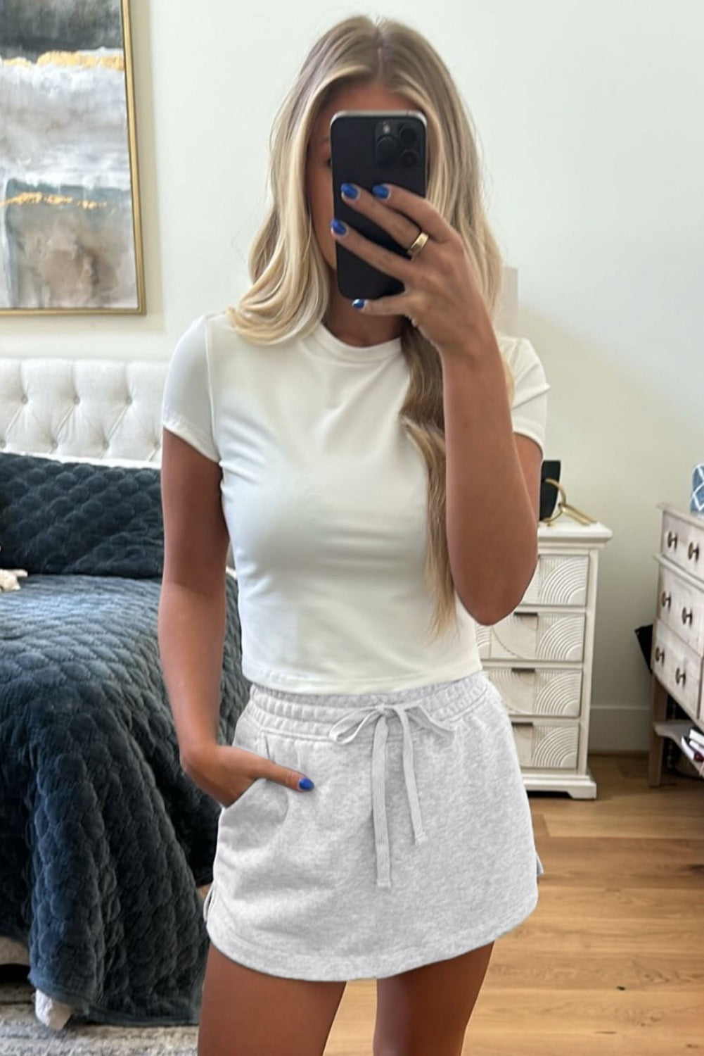 Light Grey French Terry Skort