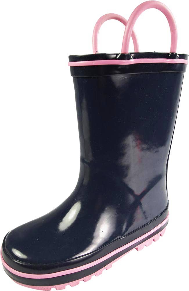 Norty Toddler Rain Boots - Navy/Pink Color: 8 Toddler