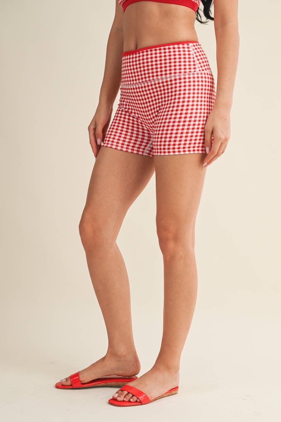 Biker Shorts: Red Gingham