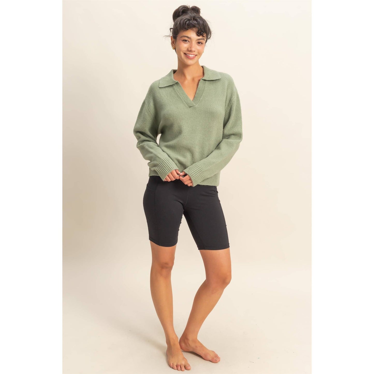 Collared V Neck Sweater