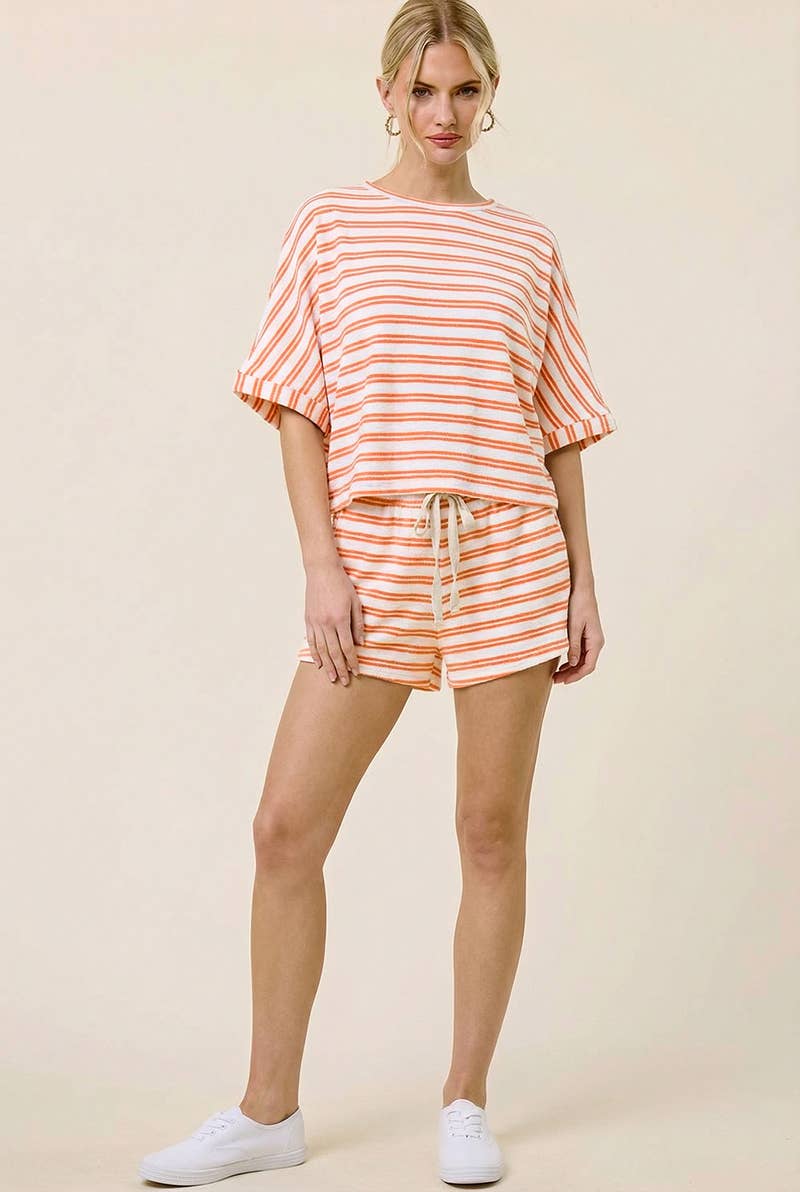 Striped Terry Cloth Shorts