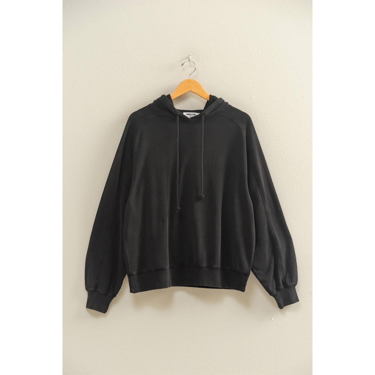 Mineral Washed Seam Detail Hoodie: DARK GREEN / S-M-L(2-2-2)