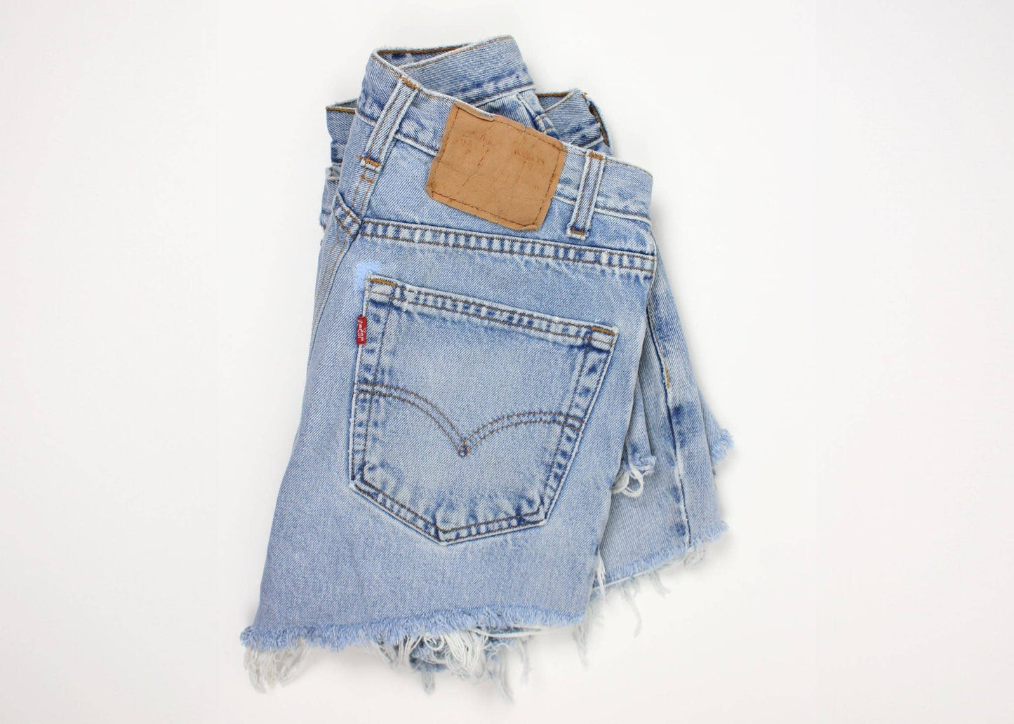 Frayed Upcycled Denim Shorts