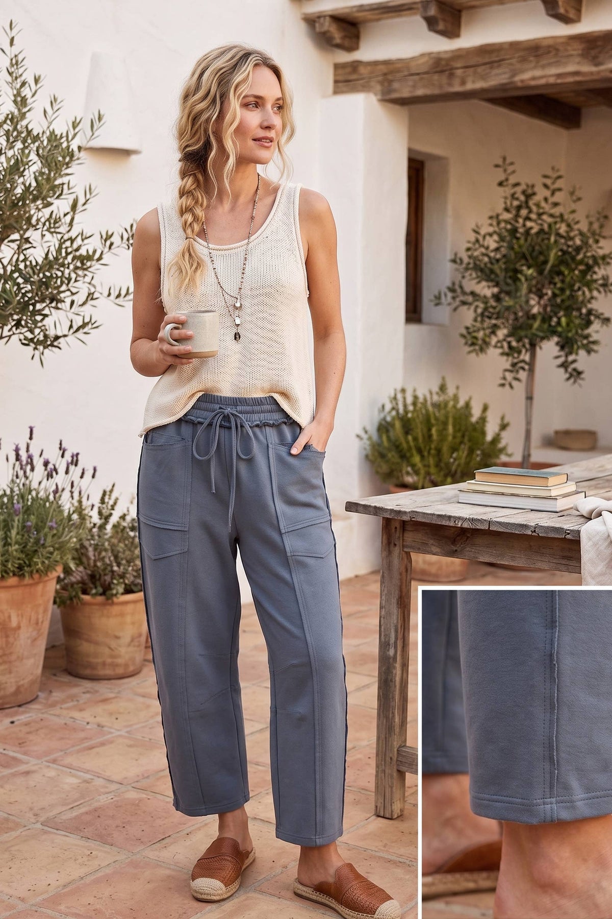 Scuba Raw Edge Barrel Pants