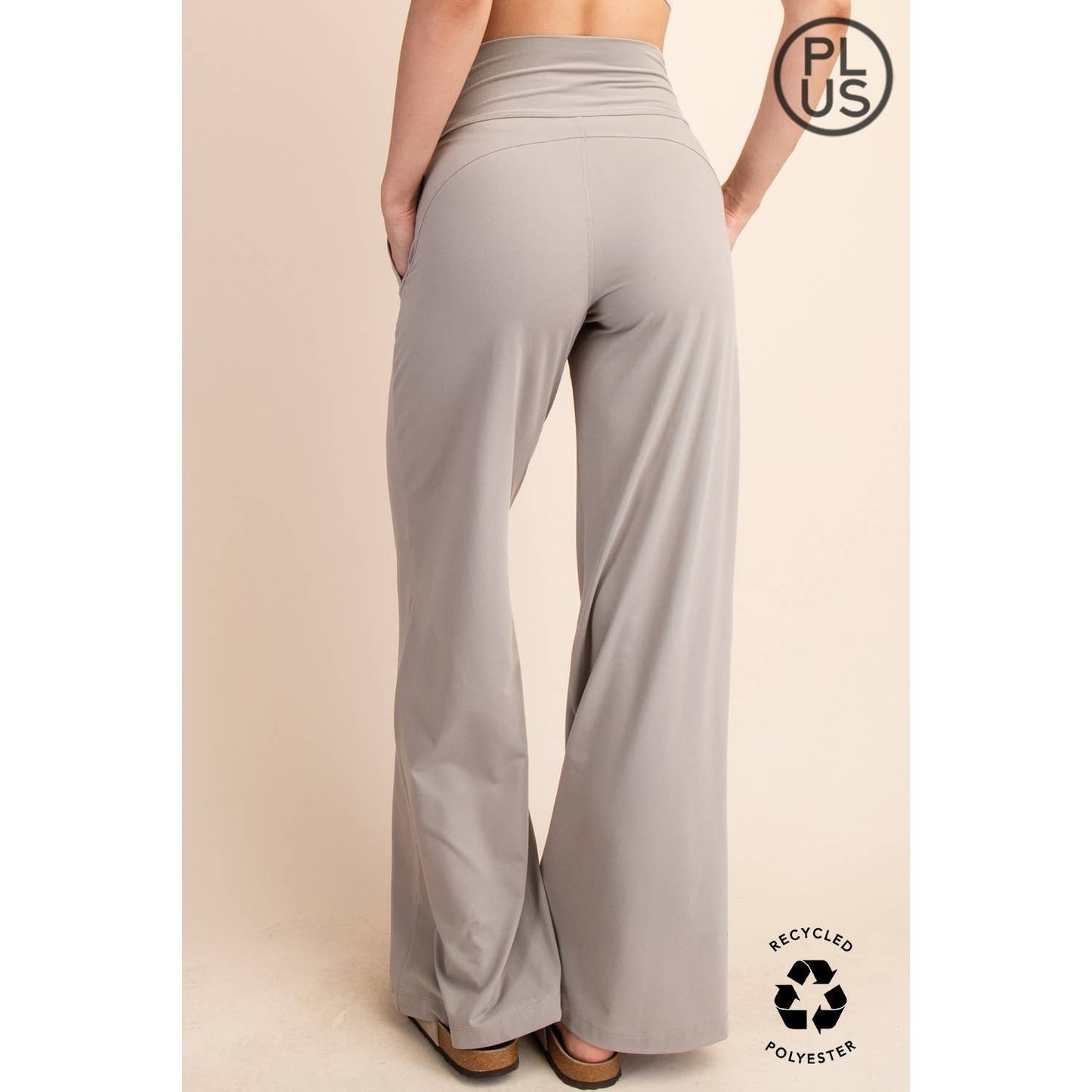 PLUS SIZE BUTTER V WAIST WIDE PANT