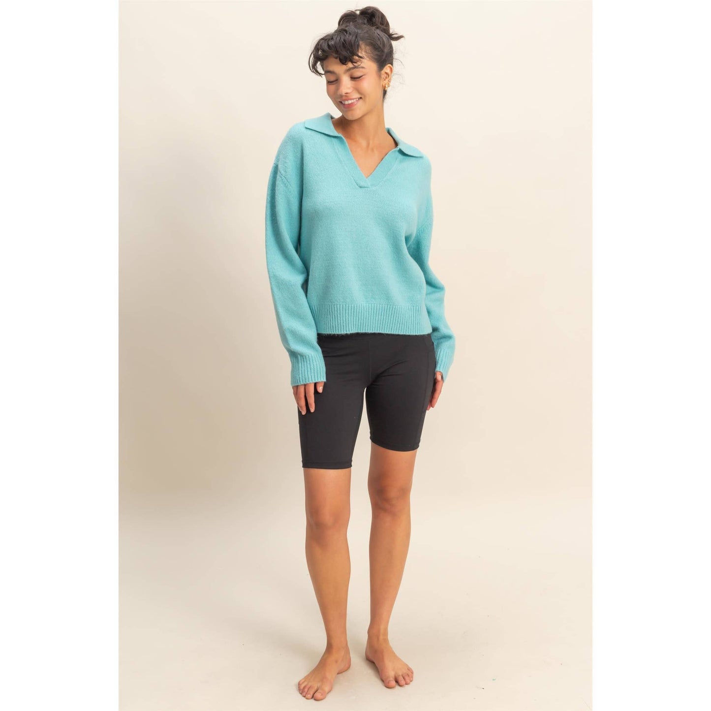 Collared V Neck Sweater