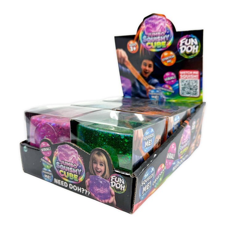 Fun Doh JUMBO Squishy Cube | Viral Assortment - 6/Display: Wholesale Price