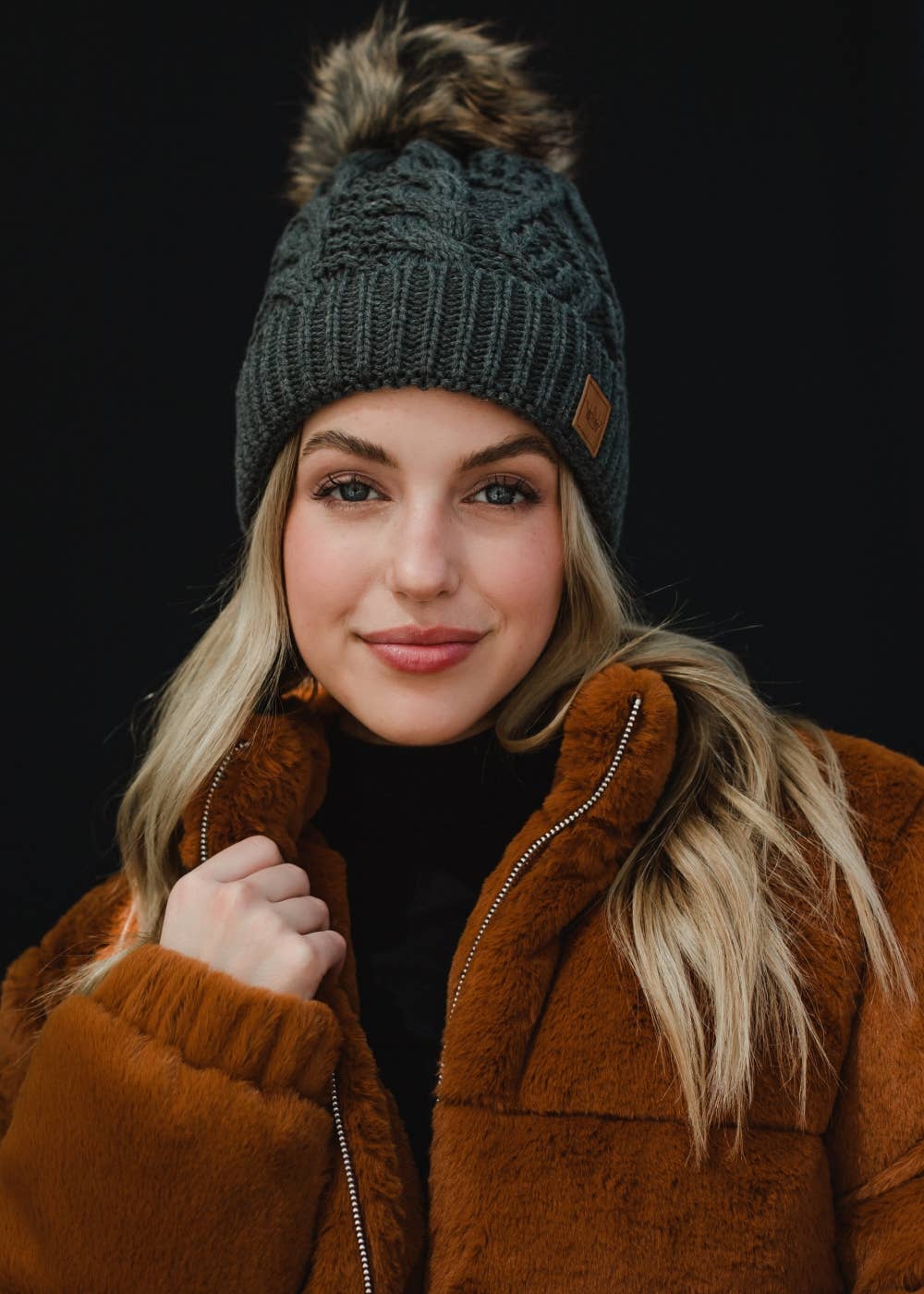 Cable Knit Pom Hat