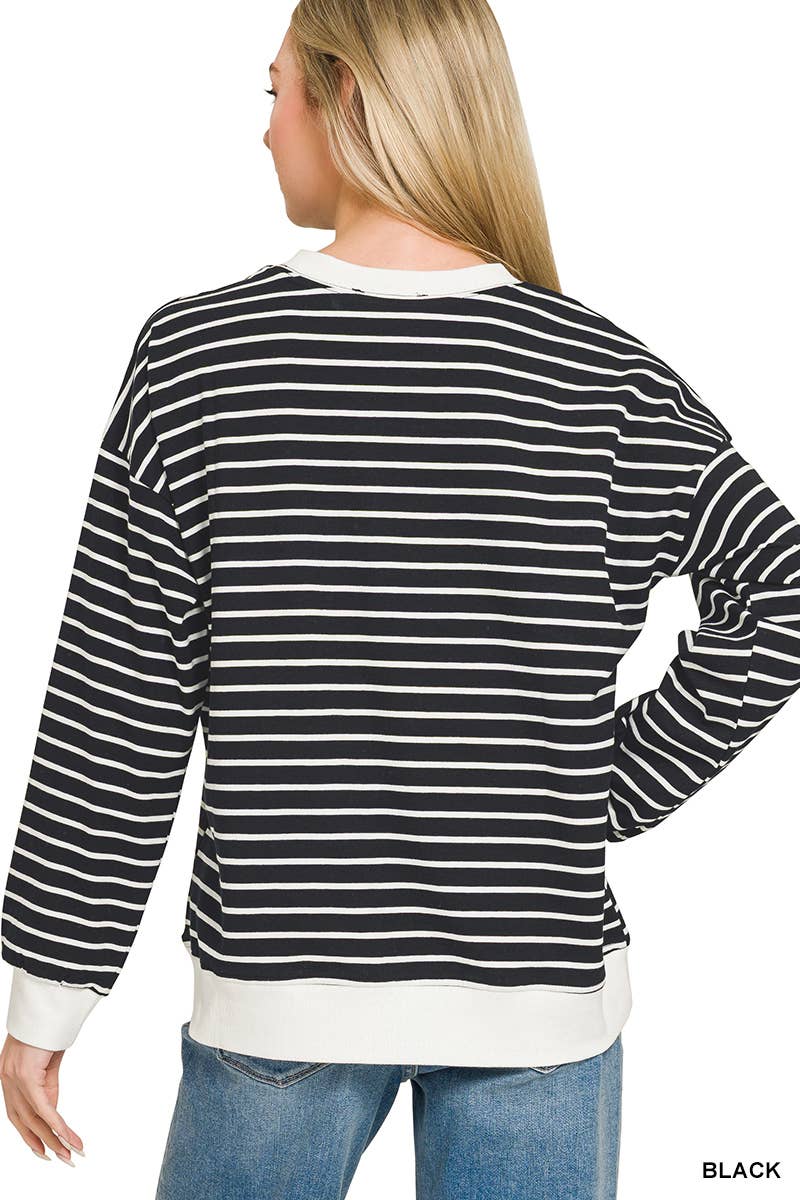 Striped Pullover: CANDY PINK / 2-2-2(S-M-L)