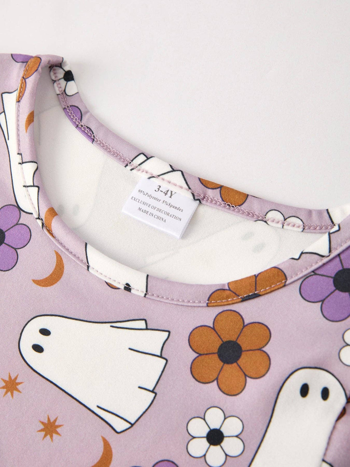 2 Piece Halloween Ghost Striped Girls Dress Set: 5/6Y