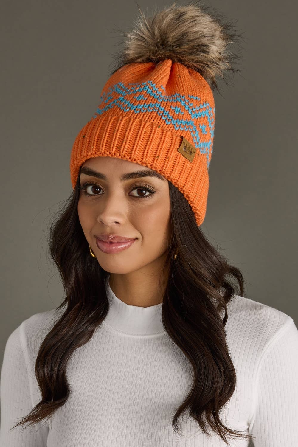 Speckled Pattern Pom Hat
