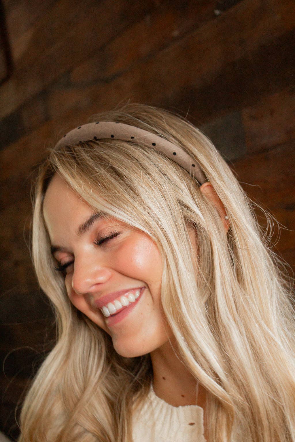 Pin Dotted Headband: Grey