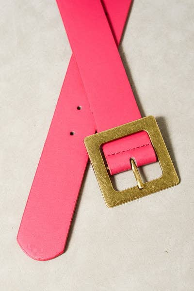 CLASSIC OVERSIZED SQUARE BUCKLE BELTS | TAUPE