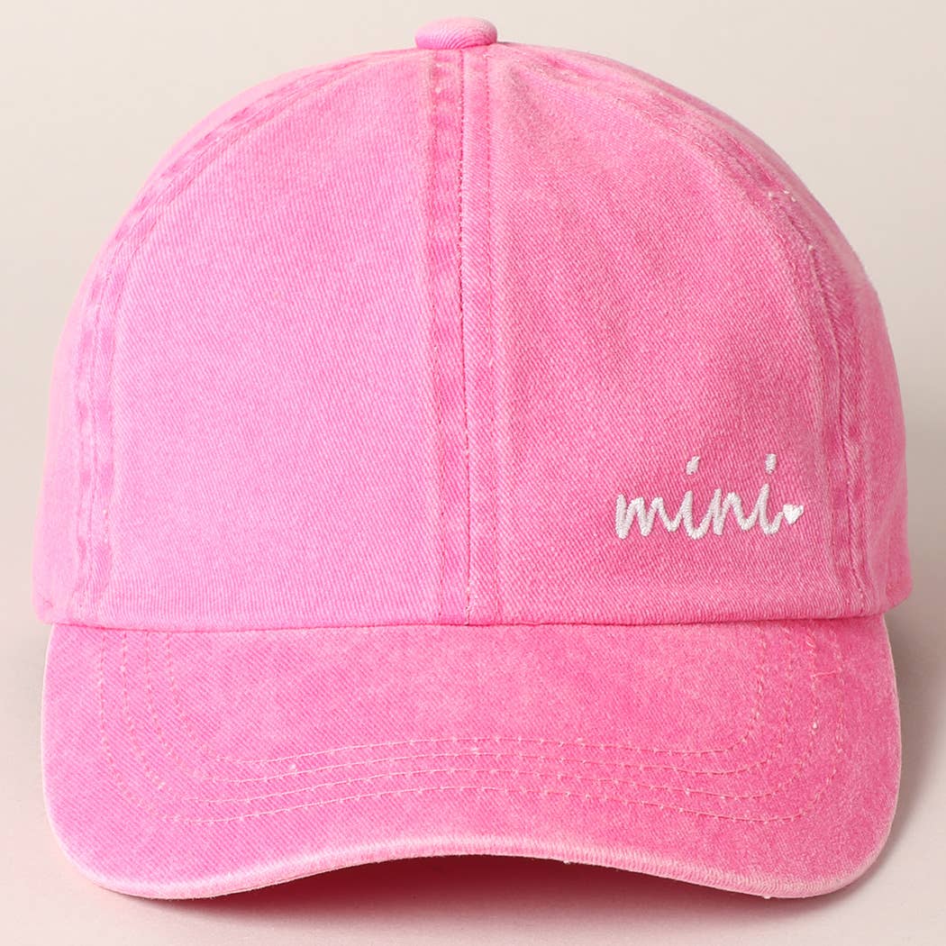 Kids Mini Embroidered Letters Baseball Cap: SAGE / ONE SIZE