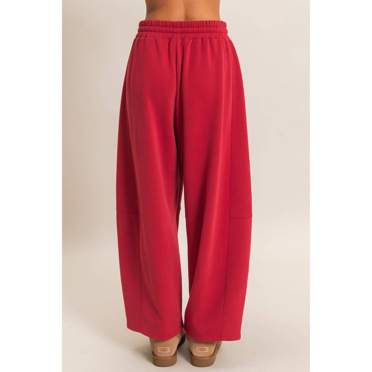 Drawstring Waist Barrel Sweatpants: BLACK / S-M-L(2-2-2)