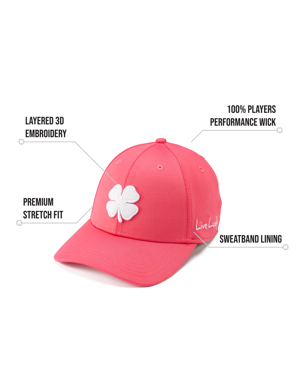 Premium Clover 144 Pink Fitted Performance Hat: L/XL