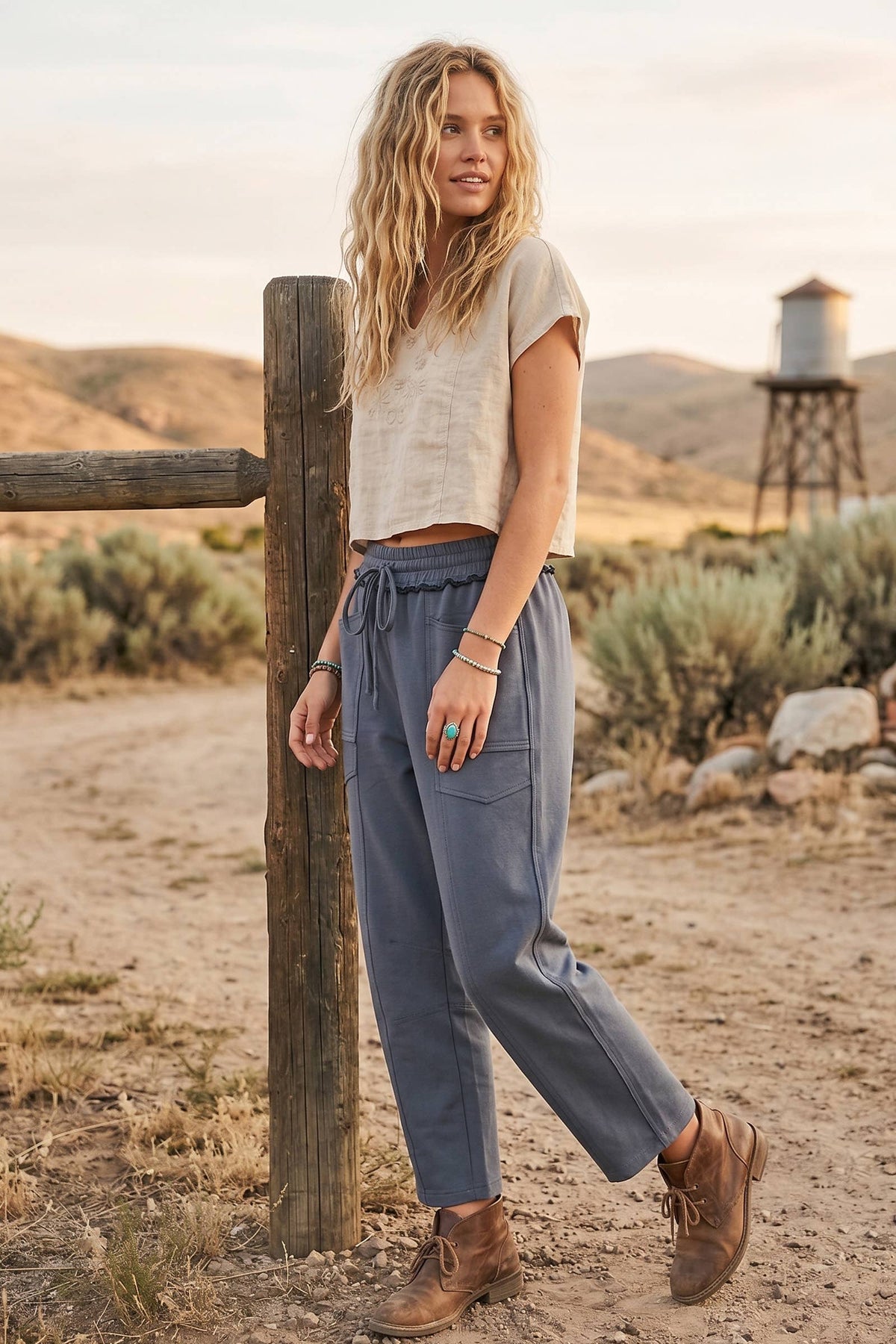 Scuba Raw Edge Barrel Pants
