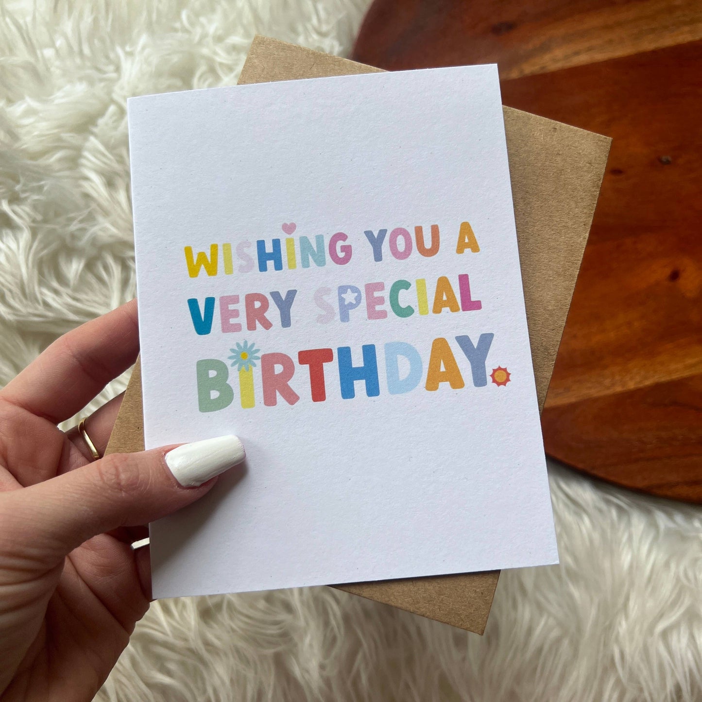 "Wishing you a very special birthday" birthday card