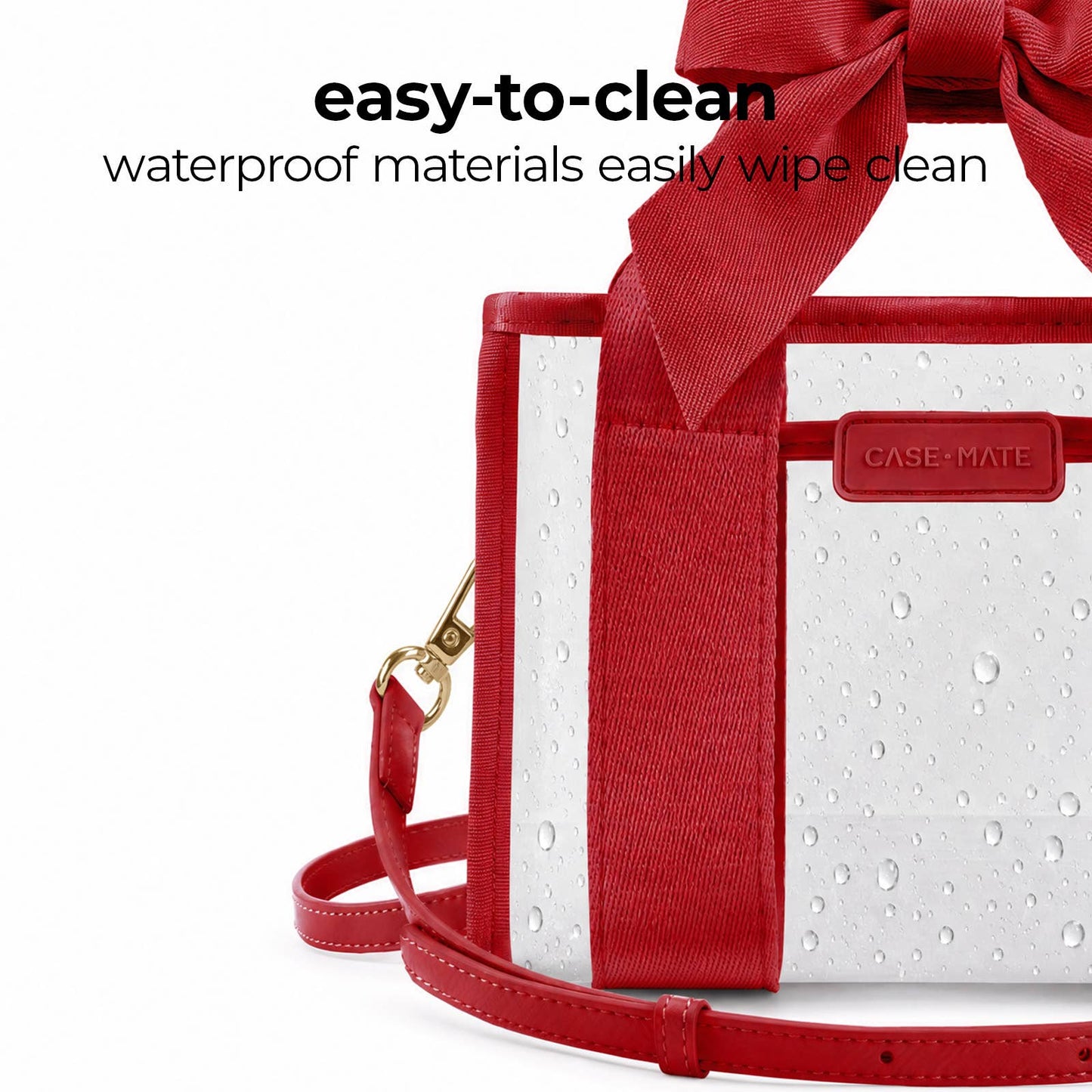 Case-Mate Clear Stadium Bag: Varsity Red Bow