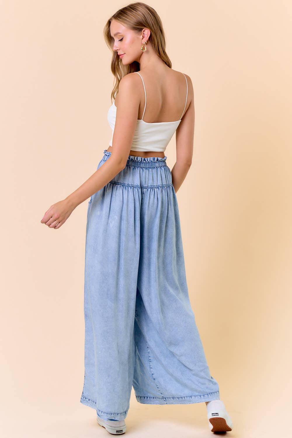Tencel Denim Wide Leg Pants