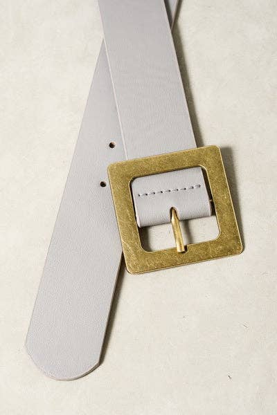 CLASSIC OVERSIZED SQUARE BUCKLE BELTS | TAUPE