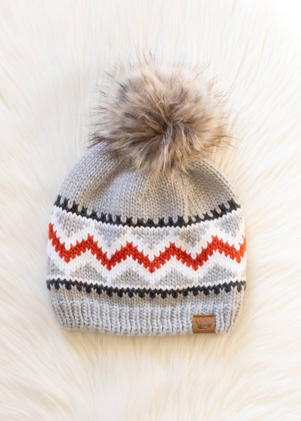 Patterned Pom Hat