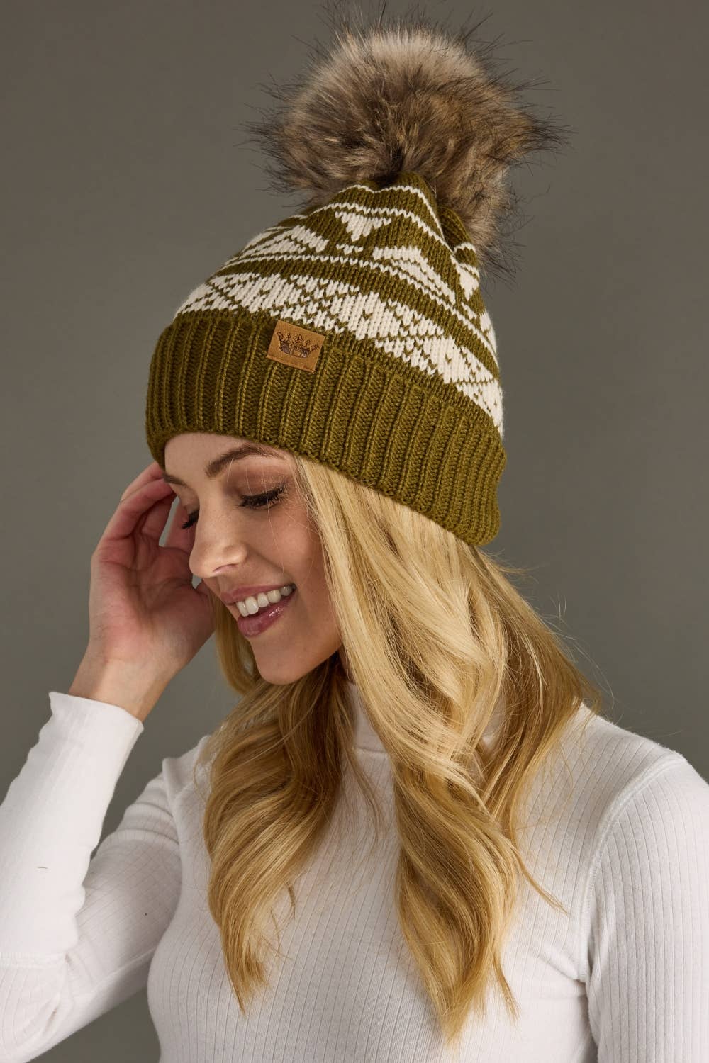 Patterned Pom Hat