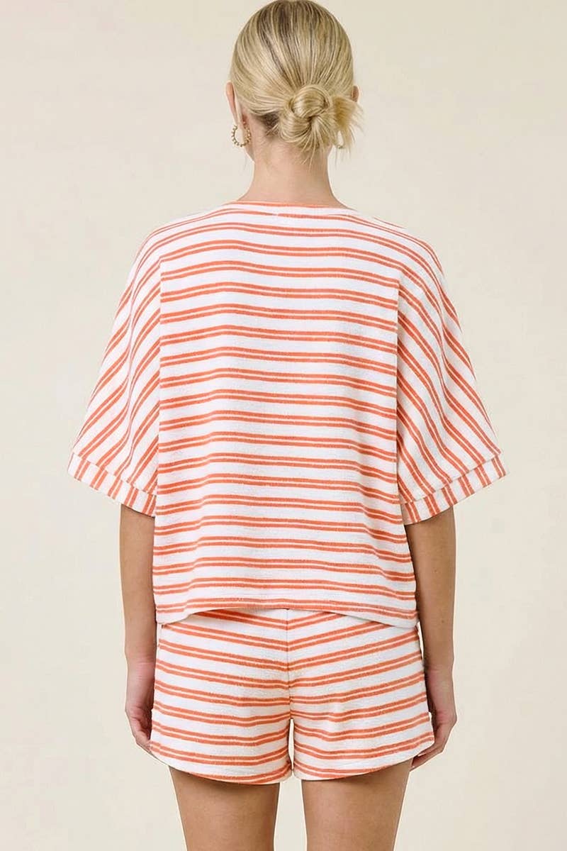 Striped Terry Cloth Shorts