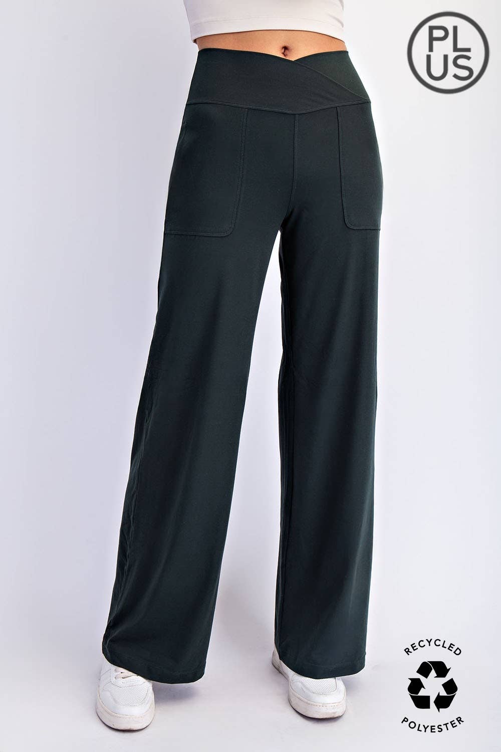 PLUS SIZE BUTTER V WAIST WIDE PANT