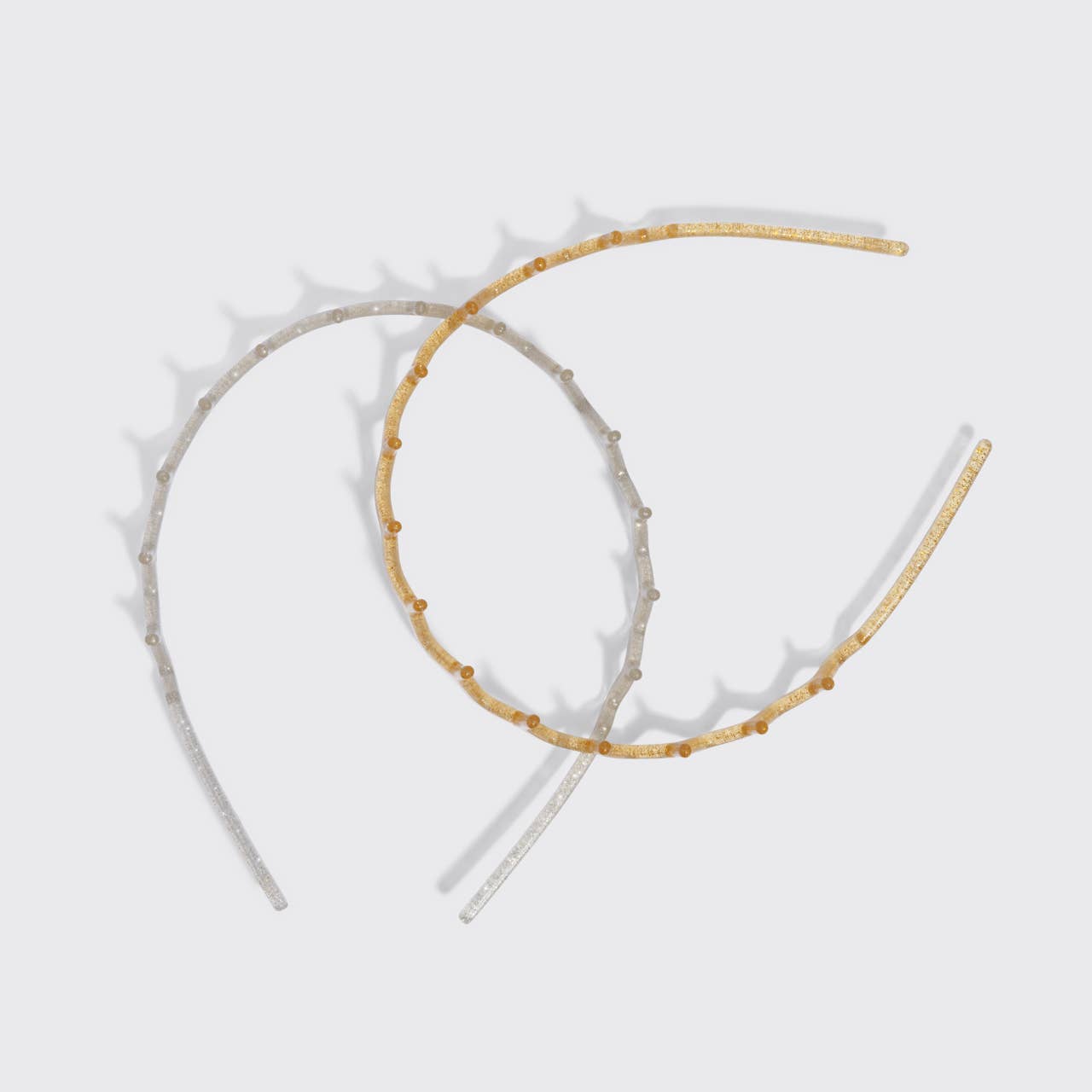 Recycled Plastic Zigzag Headbands 2pc Set - Gold & Silver