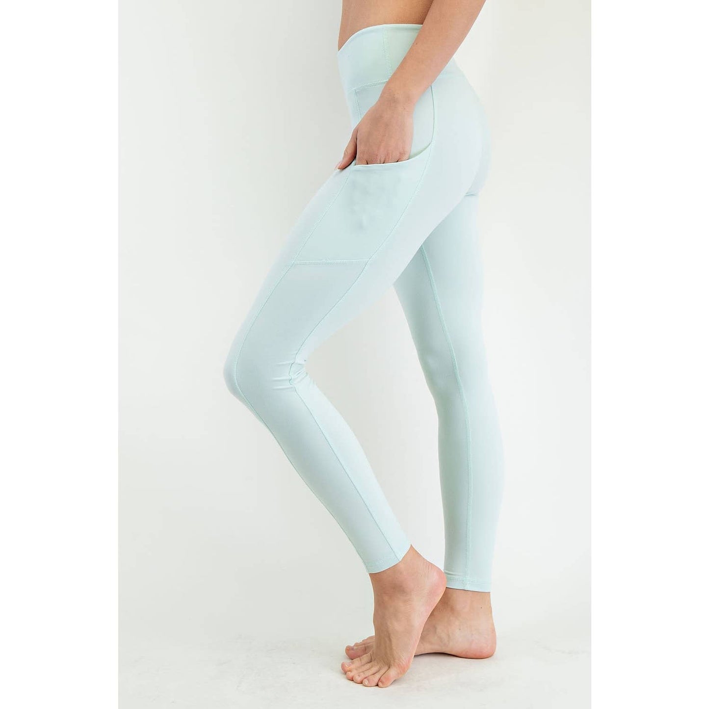 BUTTER BASIC LEGGING WITH POCKETS: Emerald Green / S-M-L(2-2-2)