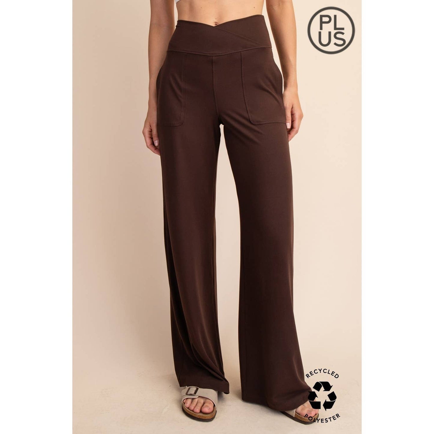 PLUS SIZE BUTTER V WAIST WIDE PANT