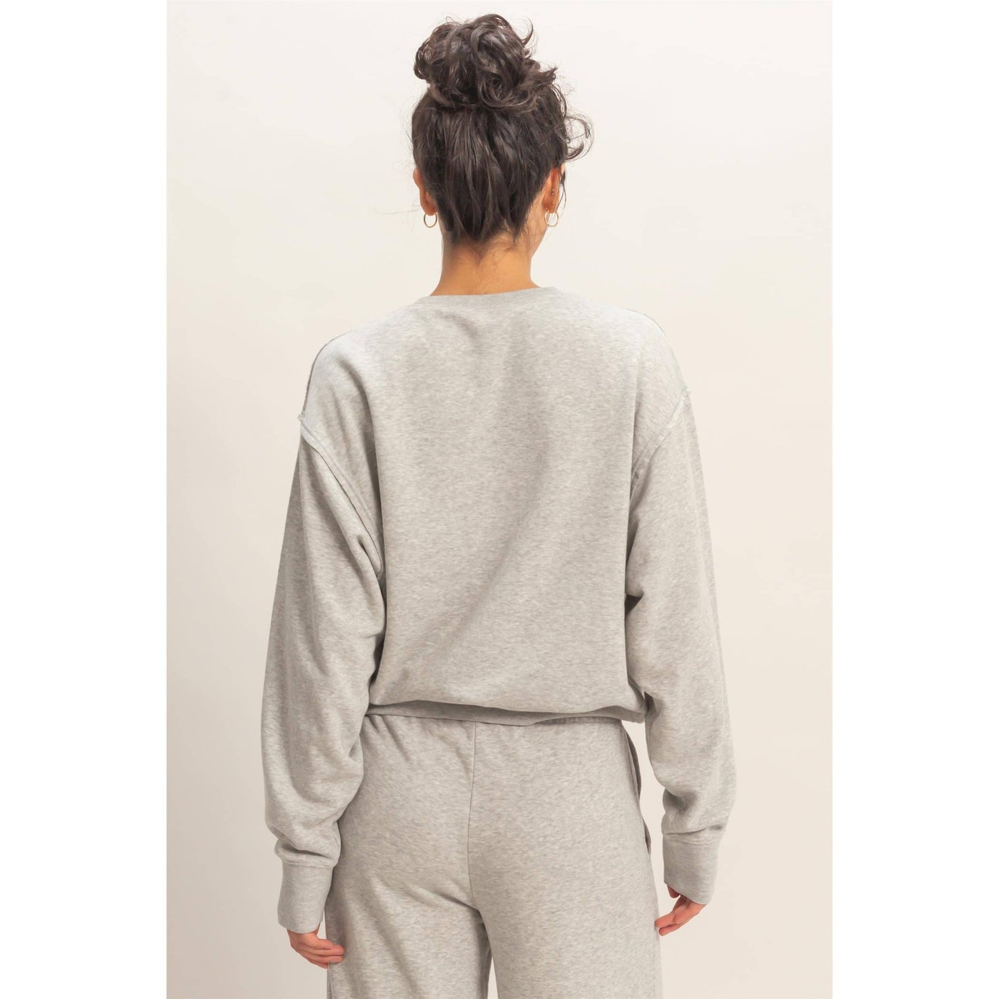 Raw Edge Sweatshirt: GRAY