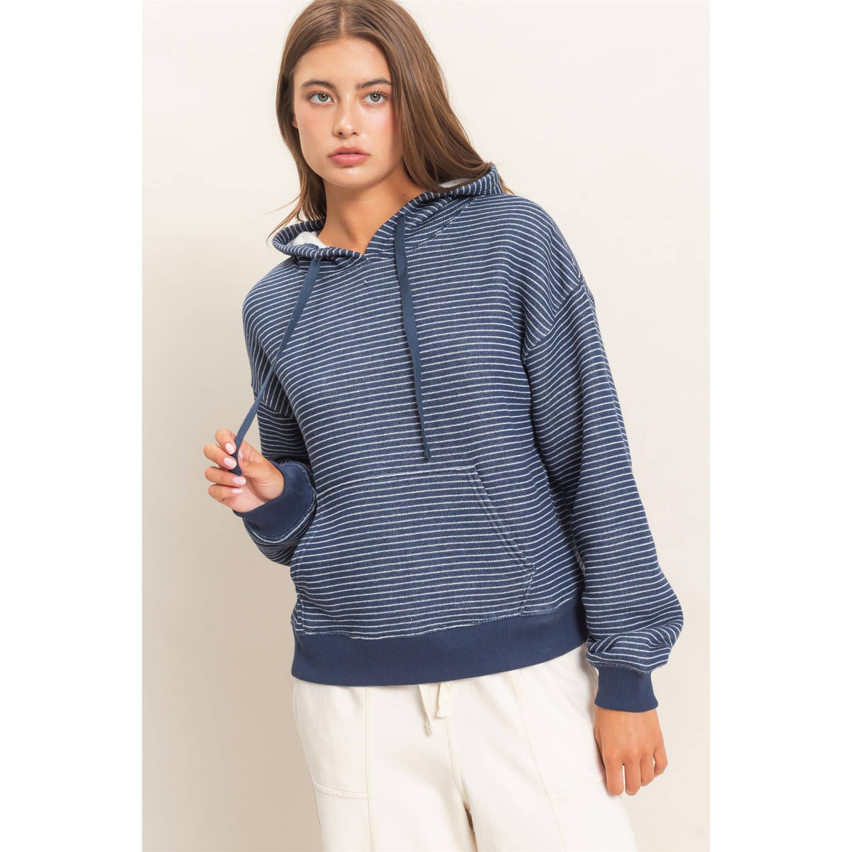 Striped French Terry Hoodie