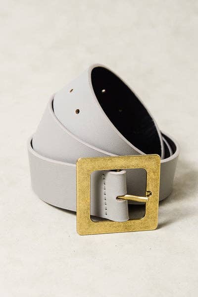 CLASSIC OVERSIZED SQUARE BUCKLE BELTS | TAUPE