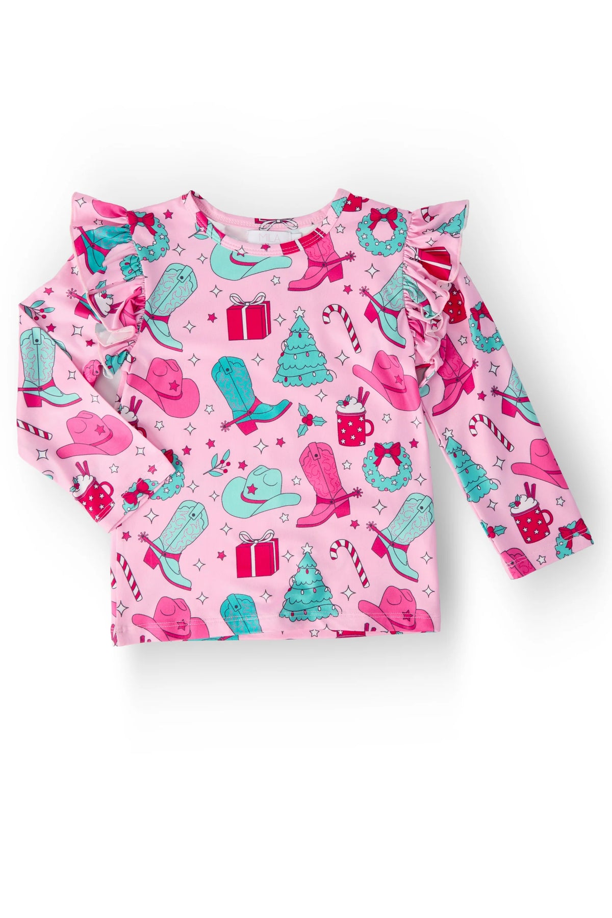 Christmas Cowgirl Ruffle Tee