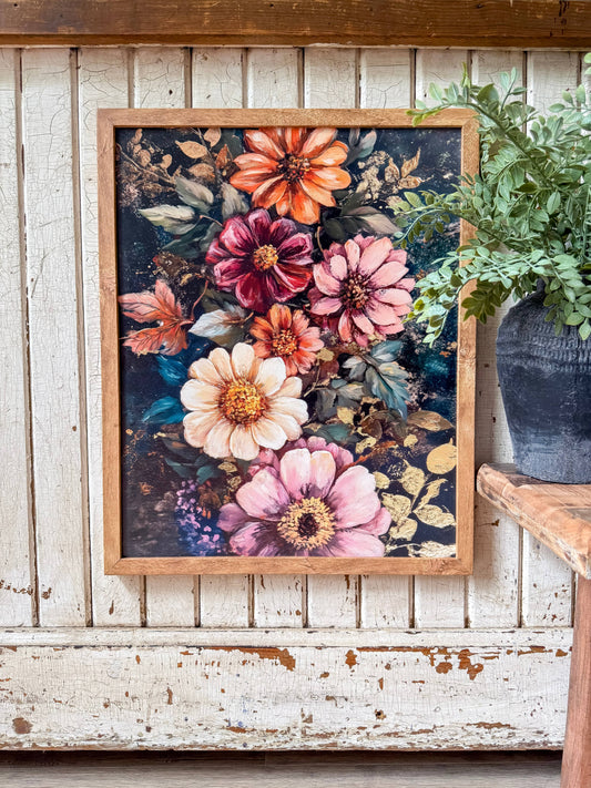 Floral Wood Sign - 11x14