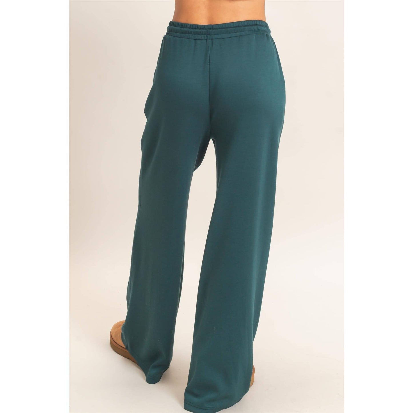 Drawstring Waist Pintuck Wide Leg Pants: DARK RED / S-M-L(2-2-2)