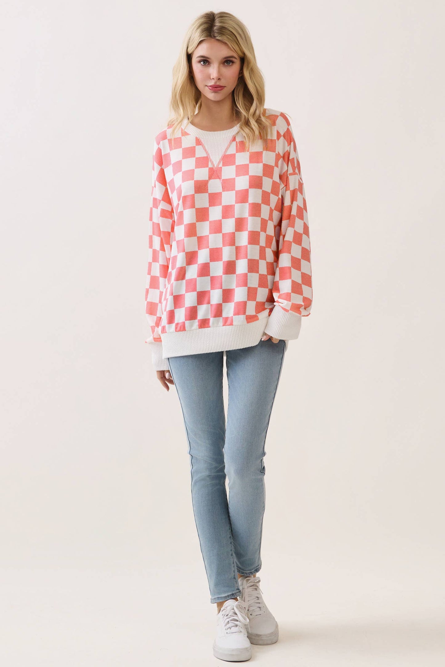 Checkered Drop Shoulder