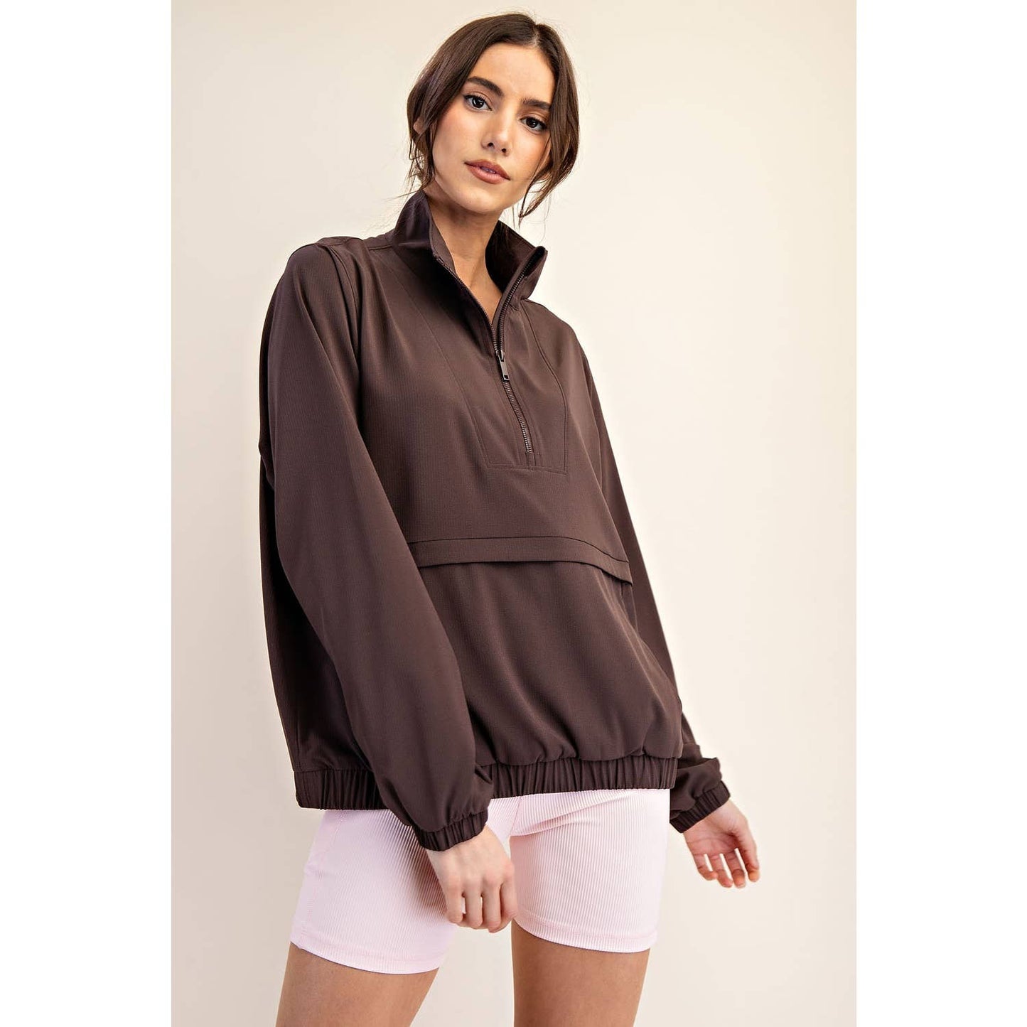 CRINKLE QUARTER ZIP JACKET