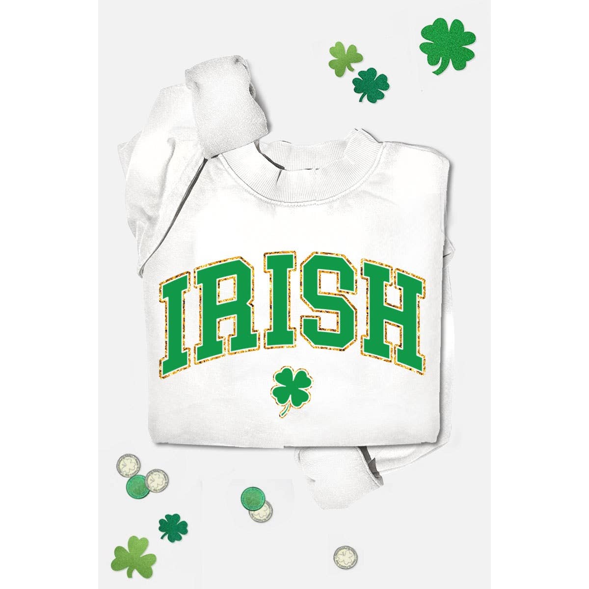 IRISH GOLD FOIL MINERAL GRAPHIC SWEATSHIRTS: MINERAL DUSTY GREEN
