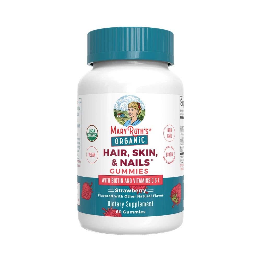 Organic Hair Skin & Nails Gummy Vitamin & Biotin Supplement