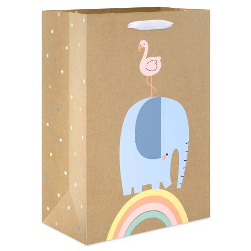 Baby Shower Flamingo and Elephant Gift Bag