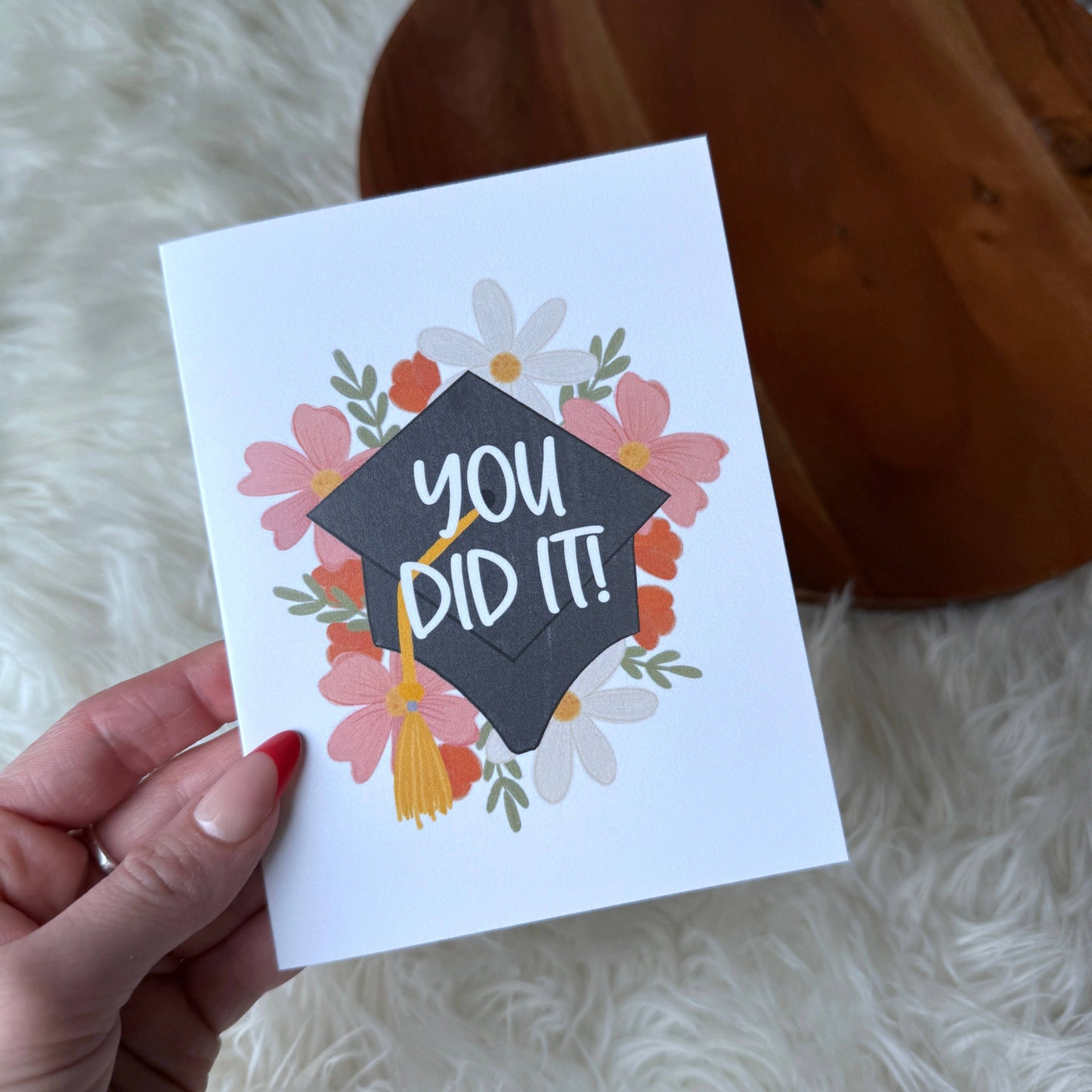 "You did it!" Floral Graduation Celebration Card