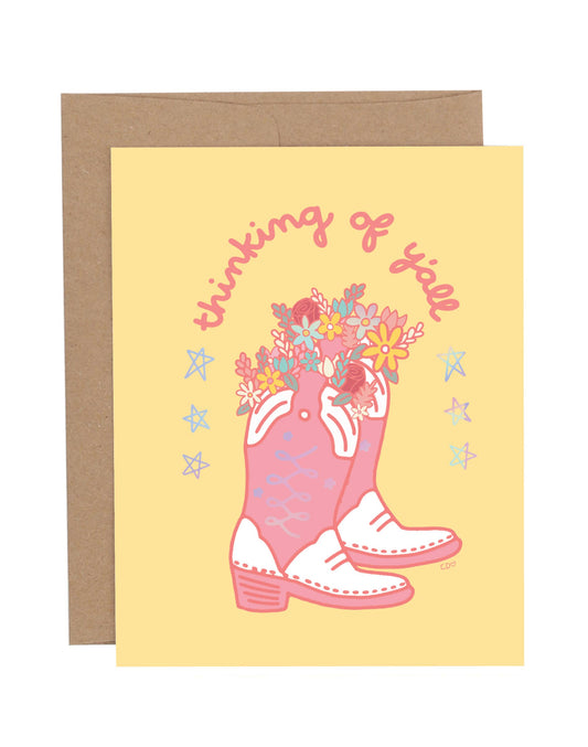 Western Thinking Of Y'all Greeting Card