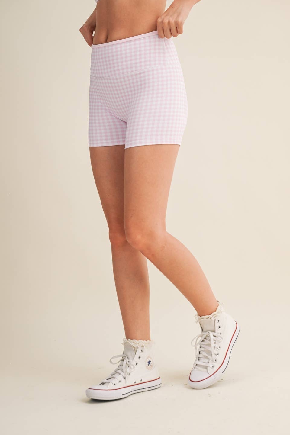Biker Shorts: Red Gingham
