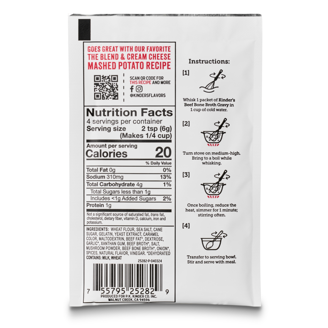 Classic Beef Bone Broth Gravy with Sea Salt and Herbs