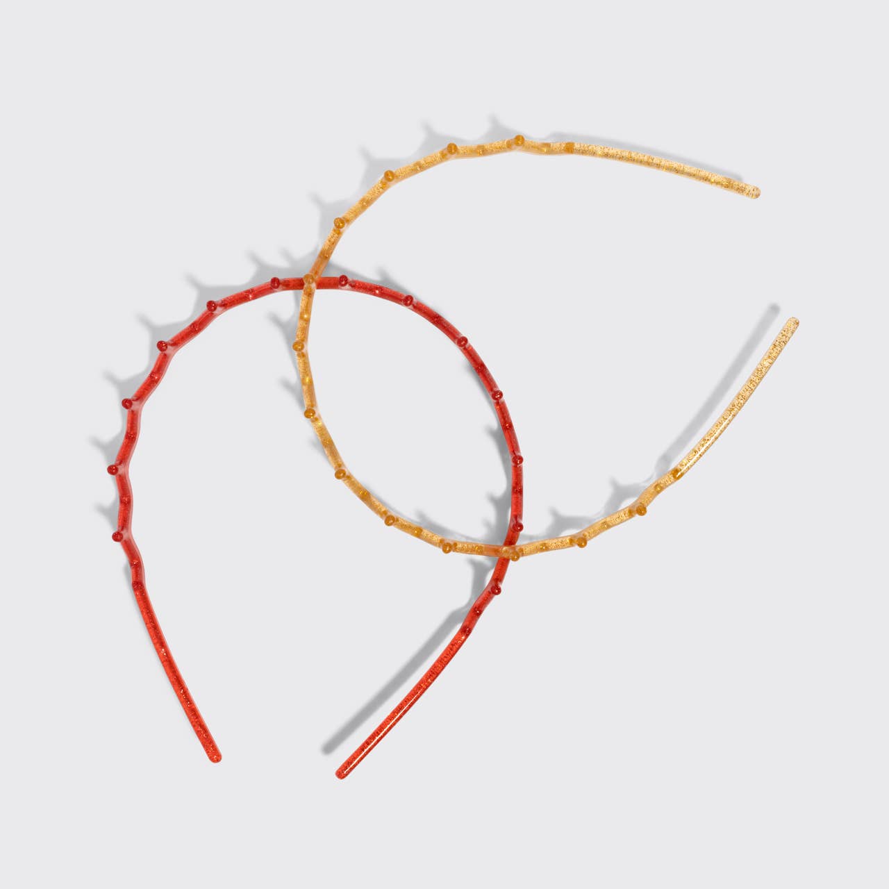 Recycled Plastic Zigzag Headbands 2pc Set - Gold & Red